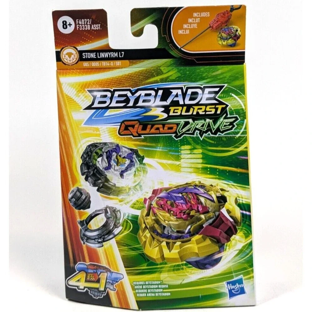 BEYBLADE Burst QuadDrive Stone Linwyrm L7 Spinning Top Starter Pack 4 in 1 Hasbr